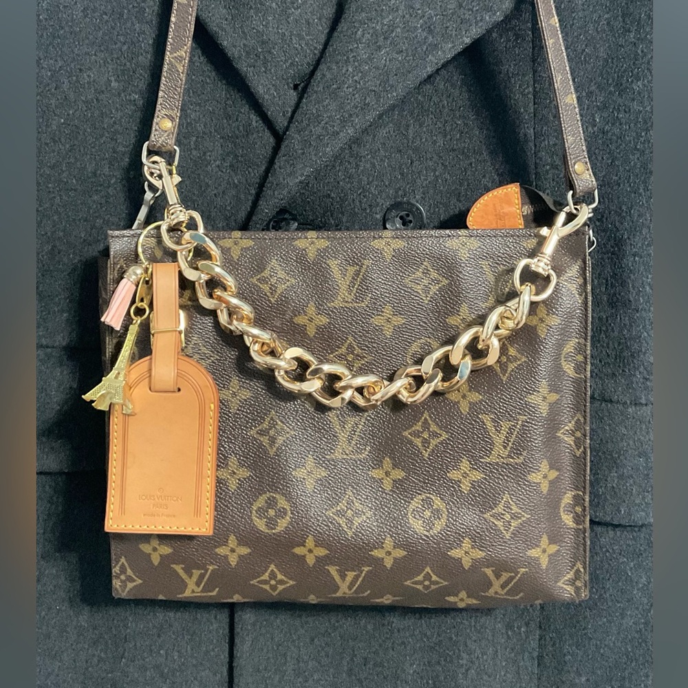 ✅AUTHENTIC LV BAG 2WAYS GREAT USED POUCH 26 LOUIS VUITTON - Picture 4 of 15
